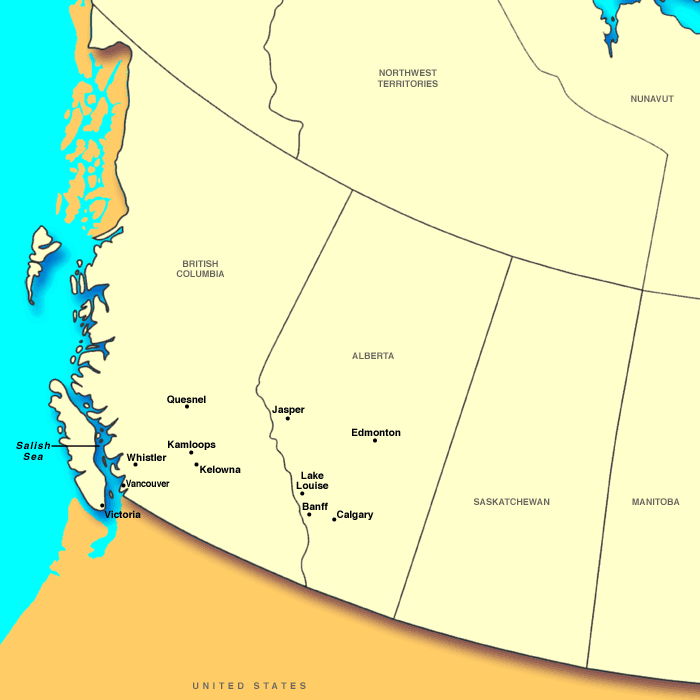 Western Canada map